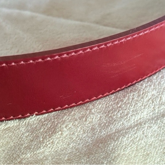 PRADA Red Leather Belt 1C 2289 95/38 Made In Italy Authentic - Picture 7 of 12